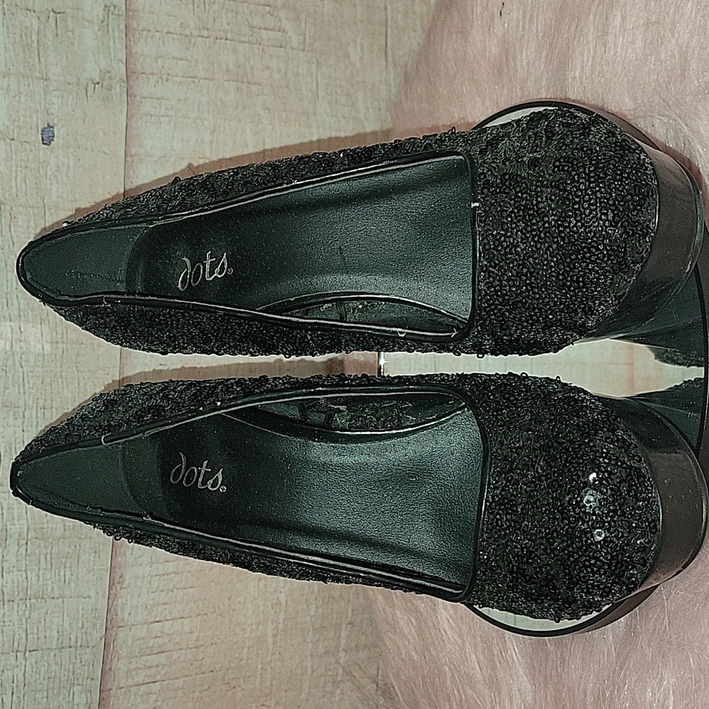 Dots black sequins platform heels - Picture 4 of 8